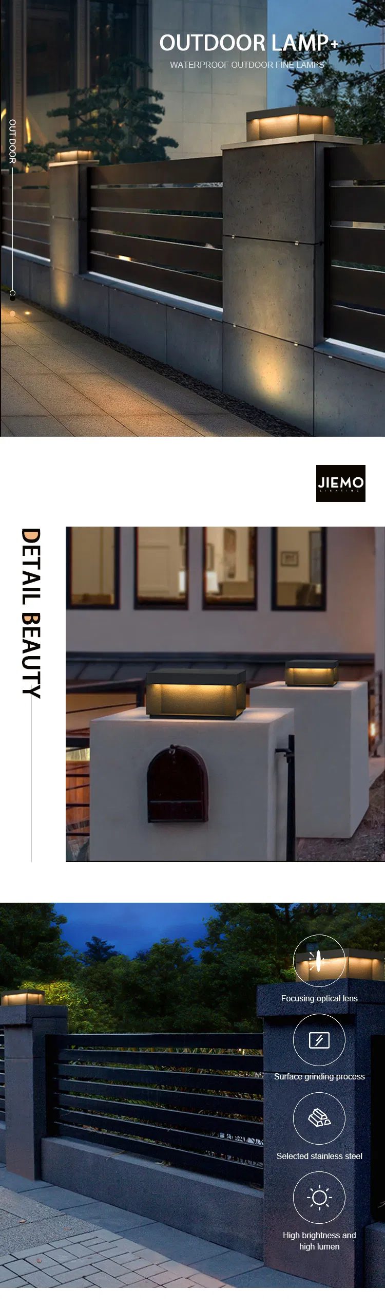 Stylish IP54 Waterproof Stainless Steel LED Outdoor Lighting Fixture