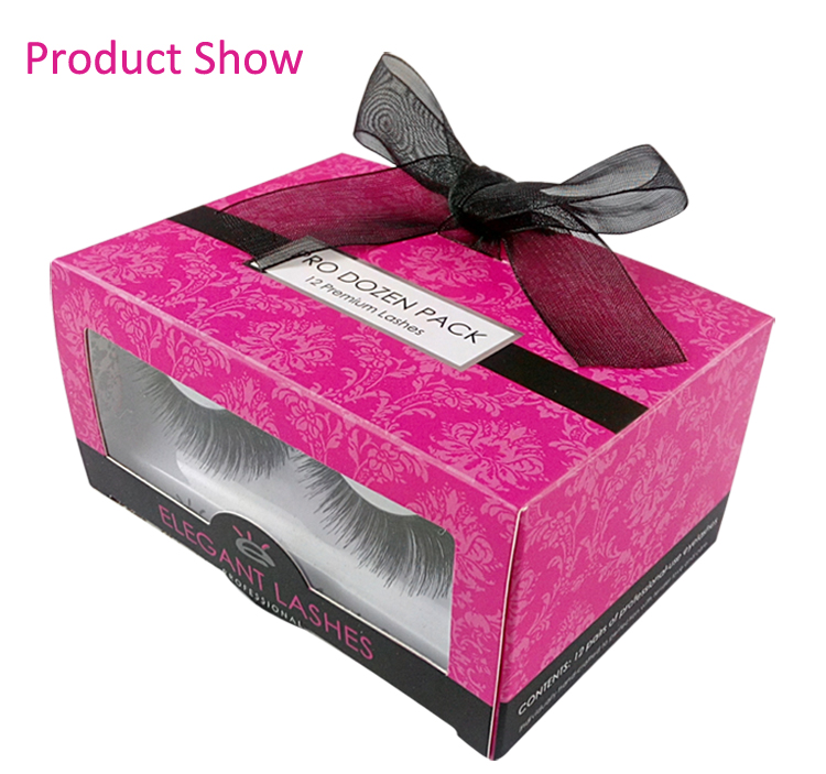 Pink Folding Eyelashes Cosmetic Box with Window