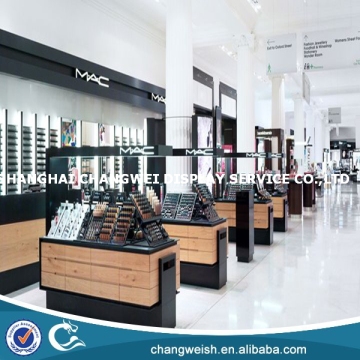 wooden cosmetic counter display,makeup counter display