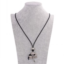 Dragonfly Shape Rhinestone Leather Pendant Necklaces