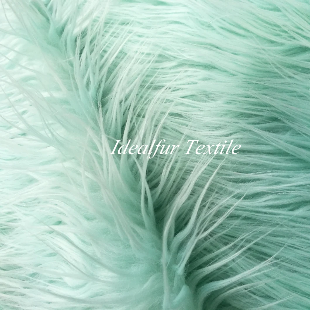 Plain Long Pile Fake Fur Faux Leather