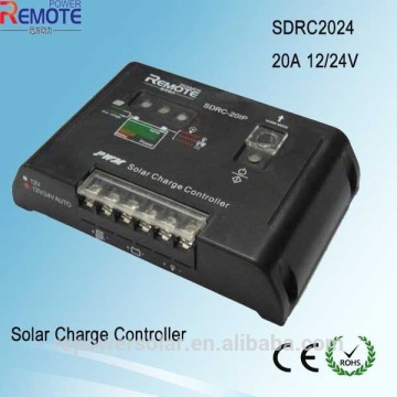 20a solar controller with lighting and time delay 12v 24v solar panel charge controller
