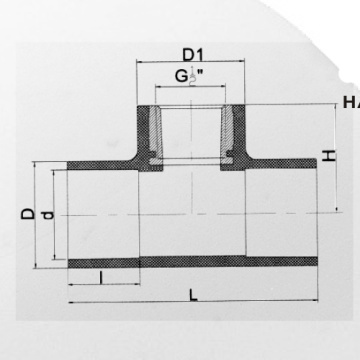 ASTM D2846 Alimentation en eau Cpvc Femelle Tee Laiton