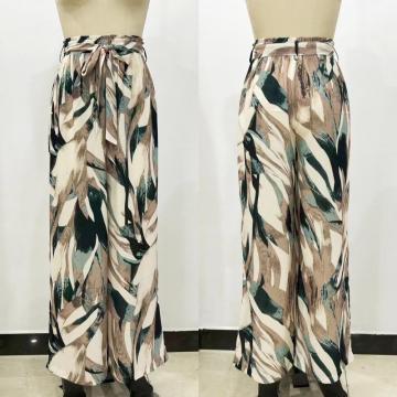 Summer Chiffon Printed Women's Wide Leg Pants