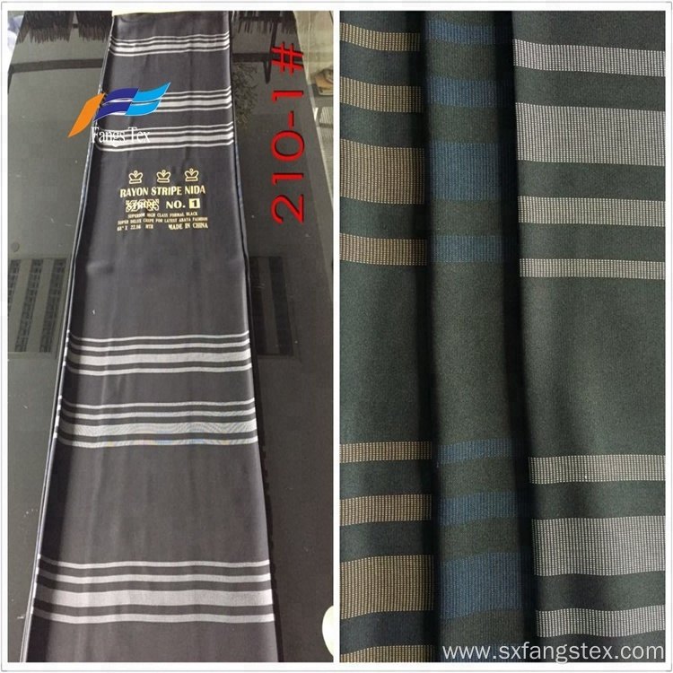 Warmly Polyester Rayon Nida Dubai Striped Knitted Fabrics