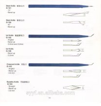 disposable ophthalmic surgical knife Stainless steel blade , plastic handle 15 degree knife MVR/slit knife