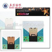 famous man sticker/acrylic stone sticker/removable decorative acrylic stickers