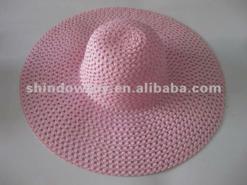 Cheap paper beach hat, summer paper hat, Paper straw hat with wide brim