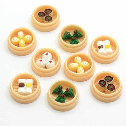 Mini modelos de comida china en 3D Bollos al vaporDumplingsZongzi Figuritas Miniaturas Decoración de casa de muñecas Juguetes para jugar a la casa