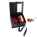 Window Black Ribbon Box Flower Jewelry Presentlåda