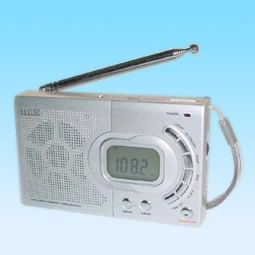 Digital World Radio Receiver with LCD Clock Face Display
