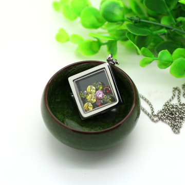 Colorful epoxy square living locket