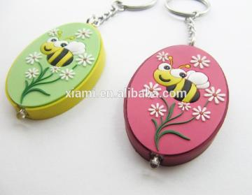 wholesale good price lovely bee shape soft pvc keyring led