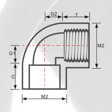 ASTM SCH80 UPVC Женский Колено 90 ° Темно-серый