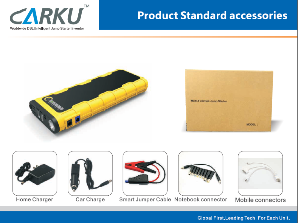 CARKU New Arrivals 18000mAh 12V Car Jump Starter Booster Charger Power Bank with LED for laptops mobile phones cameras