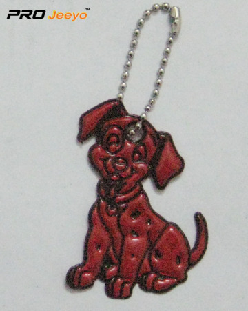 Reflective PVC Red Dog Key Chain For Bag