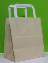 Paper bag with flat handle