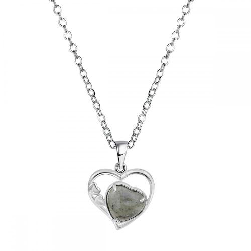 Labradorite Love Heart Birthstone Pendant Gemstone Necklaces for Women