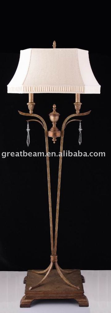 Iron craft floor lamp with pressing-glass shade/floor lamp