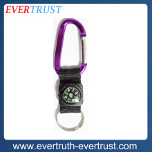 custom metal compass carabiner keychain