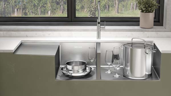 Modern design of under platform double sink