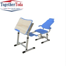 Steel Plastic Lunch Break Desk Chair Set