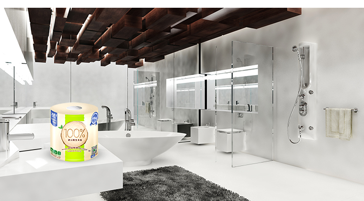 Custom Biodegradable 4 Ply Layer Soft Texture Bathroom Toilet Tissue Paper