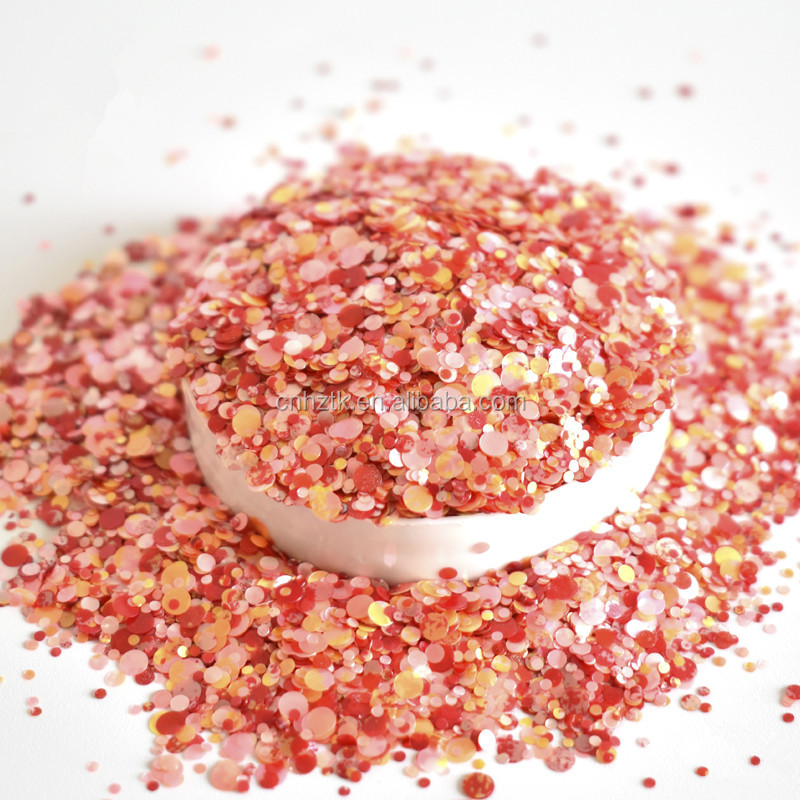 New nail beautiful polyester round glitter powder for crafts per kg