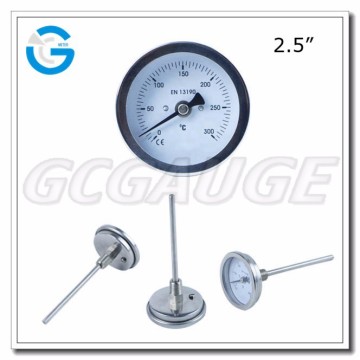 High quality 200c bimetal back entry 50mm thermometer