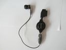 Black Noise Cancelling Wired Earphones , Retractable Earbuds For Ipod / Mp5
