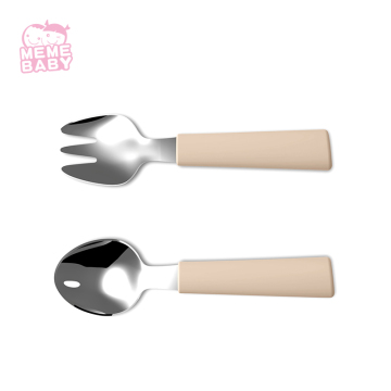 Silicone Kid Stainless Steel Spoon And Fork Set