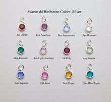 Sterling Silver Jewelry, 925 Sterling Silver Jewelry Wholesale Crystal, Birthstone Charm Sterling Silver Jewelry PT90016