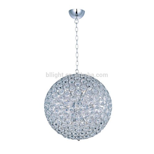 Ball shape crystal indoor big pendants lamp