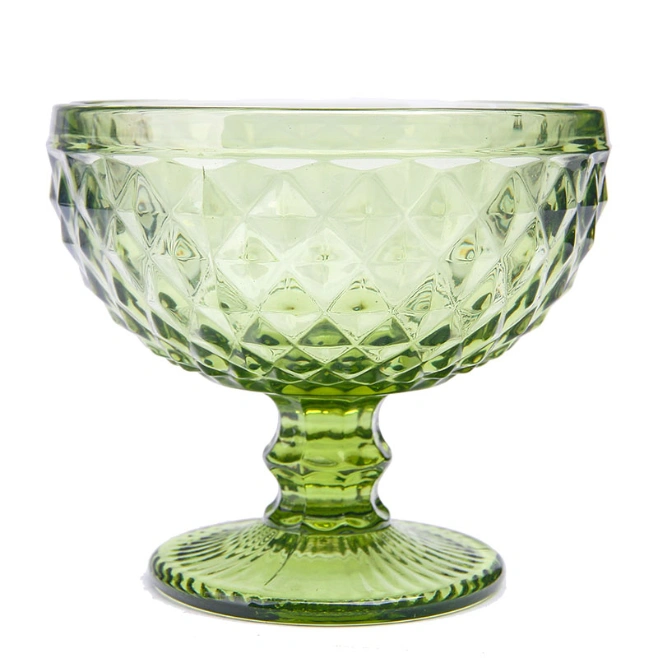 Retro Color Ice Cream Glass Bowl, Cold Drink Color Glass Bowl