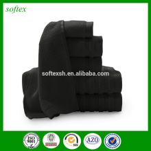 cotton terry black towels bath set