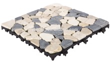 Outdoor DIY interlocking flooring natural stone decking travertine slab mosaic garden tile
