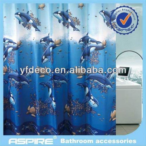 Polyester hotel hookless shower curtain