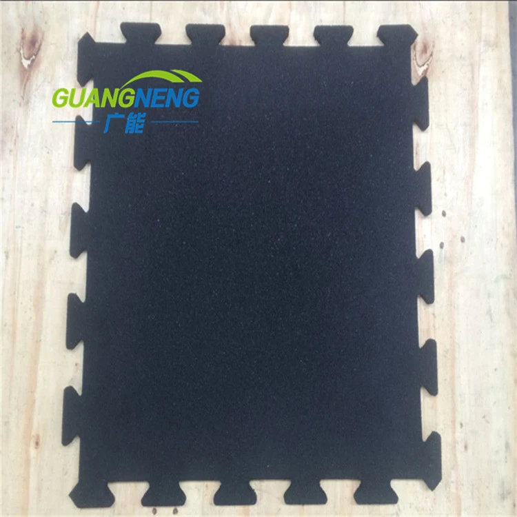 3-12 mm Thick Black Color SBR Interlocking Rubber Tiles, Size 1mx1m