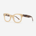 Bevelling Round Square Acetate Men's Optical Frames