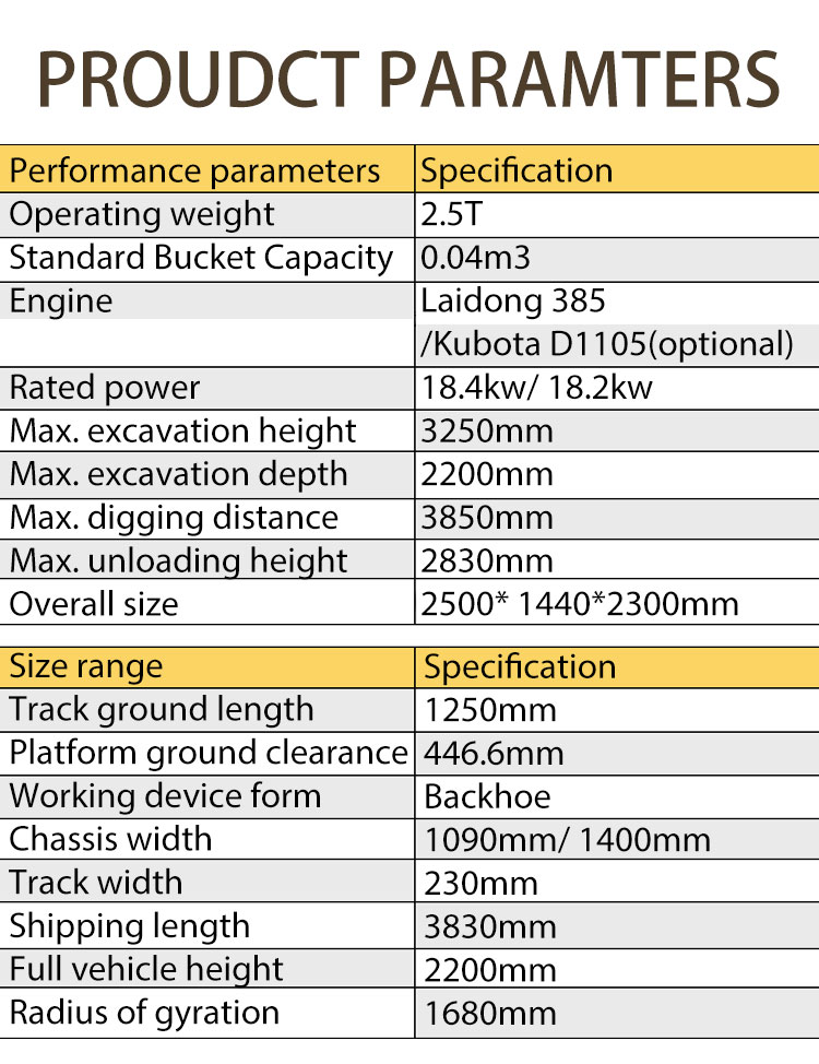 2 5ton Mini Excavator
