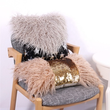 round rectangle Faux Fur Throw Pillow Cover Faux Fur Mongolian Pillow Covers