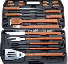 18pcs Wooden roasting tool set with plastic case