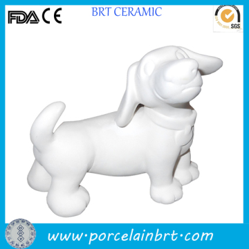 Love Dog Figurine Unpainted Ceramic Bisque