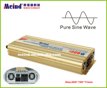 high effiency 1000W DC 12/24V to AC 110/220V pure sine wave power inverter, solar inverter with CE