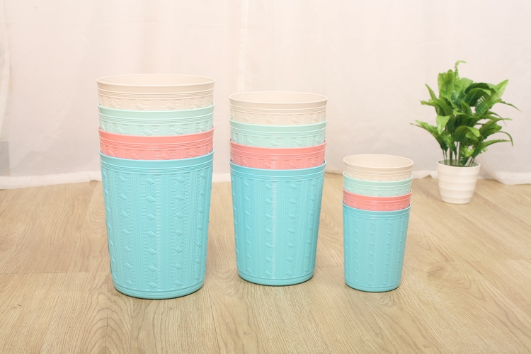 High Quality Knitting Pattern Dustbin Coffee Cup Mini Small Plastic Trash Can