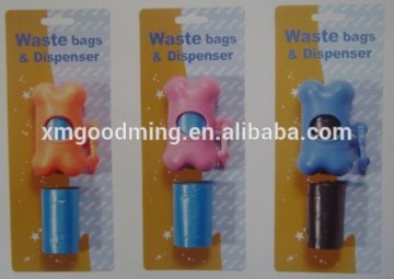 dog waste bag dispenser and refills plastic dog waste bag with dispenser