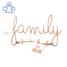 Rose gold Metal Family wire letter sign