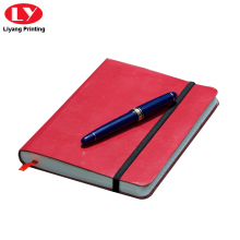 Custom Pocket Red PU Cover Leather Notebook