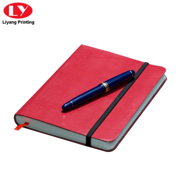 Pocket Red Pu Cover Leather Notebook