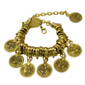 Retro Fashion Anklet Bracelet Carved Coins Short Bracelet Alloy Jewelry